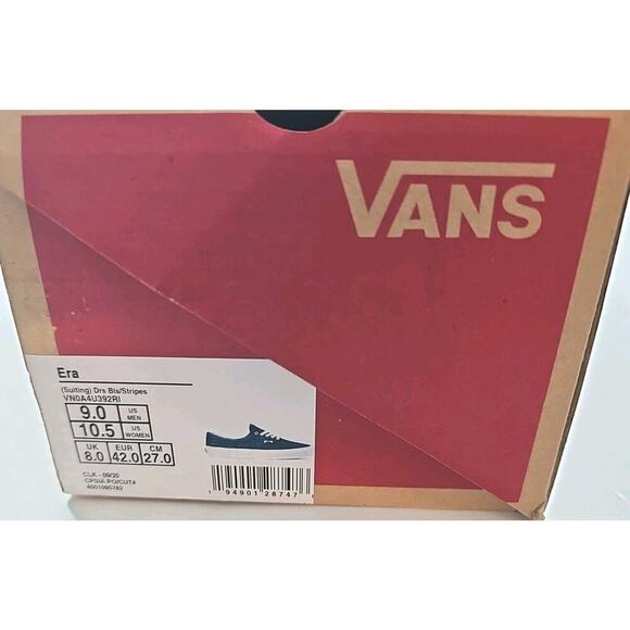 VANS ~Men\'s 9; Woman 10.5~Era Suiting Blue Navy White Stripes Sneakers Shoes NEW main image 9